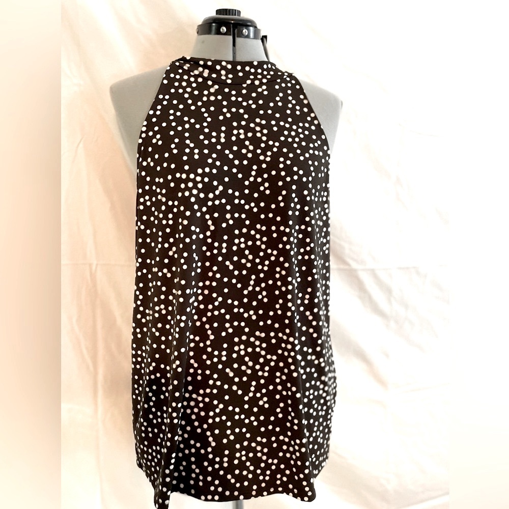Banana Republic Black and White Polka Dot Halter Neck‎ Blouse